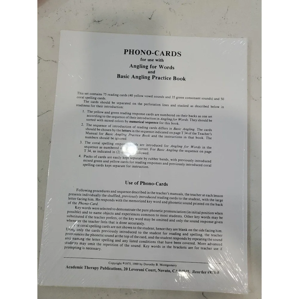 Phono - Cards For Use With Angling For Words And Basic Angling Practice Book